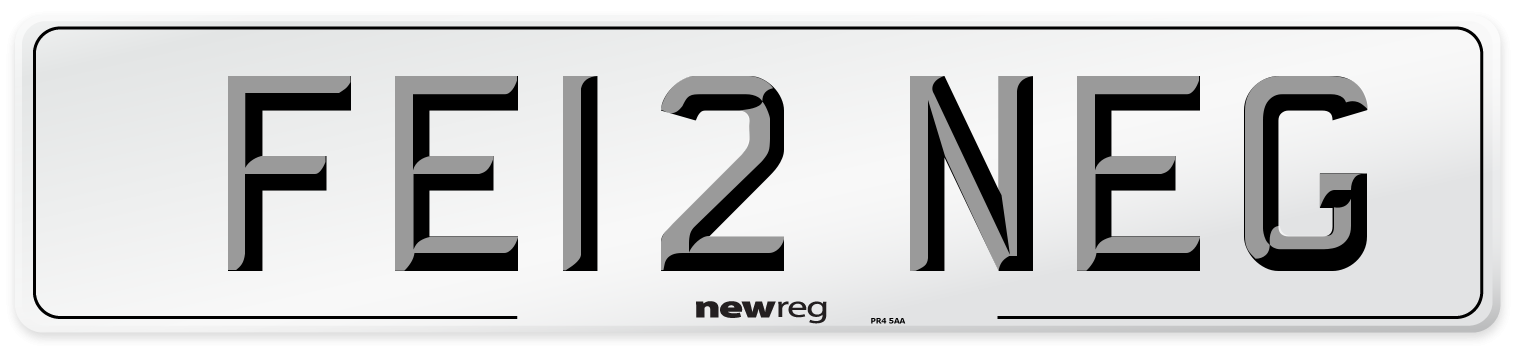 FE12 NEG Number Plate from New Reg